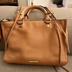 Rebecca Minkoff light tan crossbody bag.